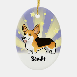Little Star Pembroke Welsh Corgi Ceramic Tree Decoration