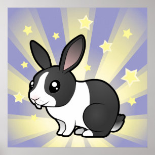 Little Star Rabbit (uppy ear smooth hair) Poster