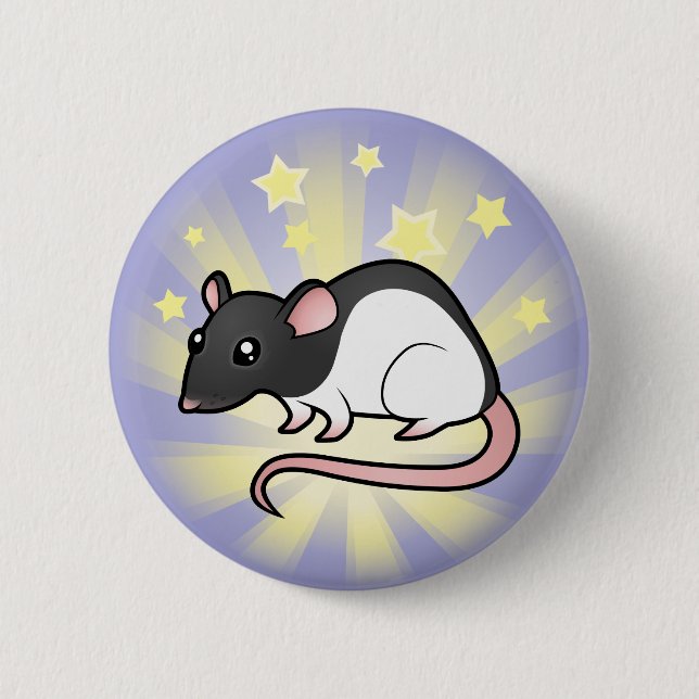 Little Star Rat 6 Cm Round Badge (Front)