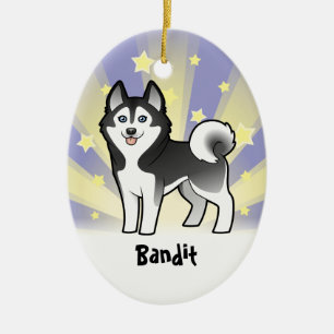 Little Star Siberian Husky / Alaskan Malamute Ceramic Ornament