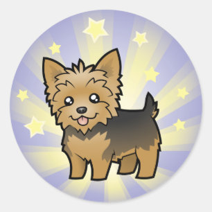 Little Star Yorkshire Terrier (short hair no bow) Classic Round Sticker