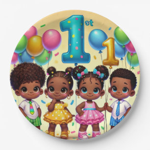 Little Stars First Birthday Bash Paper Plate