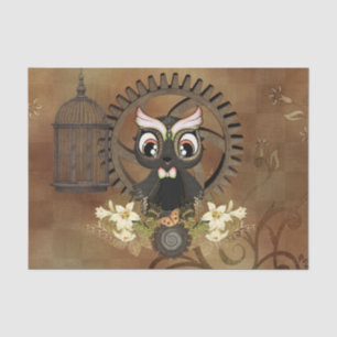 Little steampunk owl tissue paper