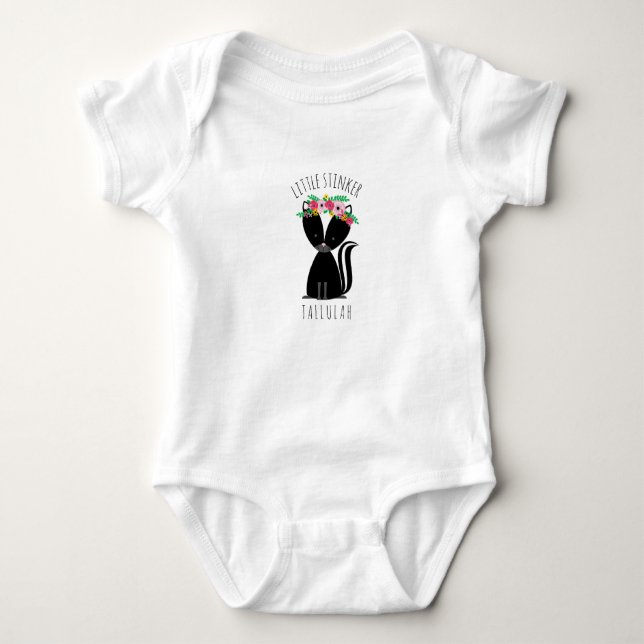 Little Stinker Personalised Baby Skunk Bodysuit (Front)