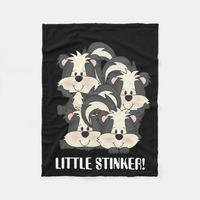 Little Stinker skunk baby fleece blanket (Front)