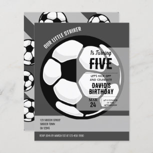 Little Striker Soccer Budget Birthday Invitation