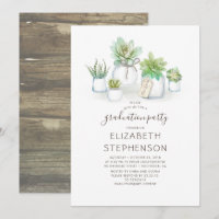 Little Succulents Mason Jars Rustic Graduation