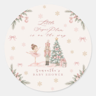 Little Sugar Plum Ballerina Nutcracker Baby Shower Classic Round Sticker