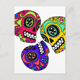 Little Sugar Skull Family Postcard