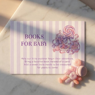 Little Sugarplum Candy Baby Shower Books for baby Enclosure Card