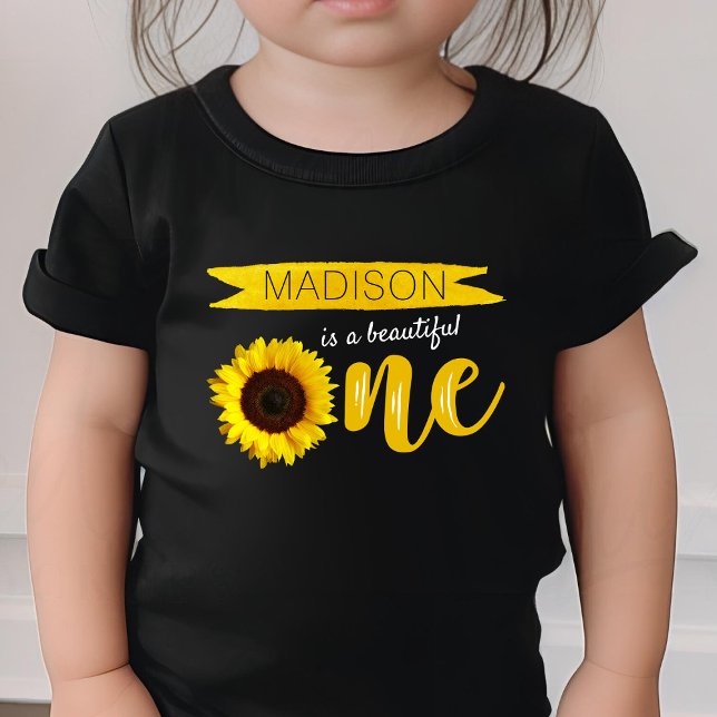 Little Sunflower 1st Birthday Baby T-Shirt (Creator Uploaded)