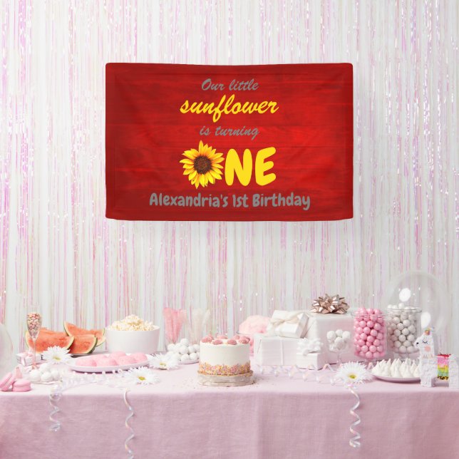 Little Sunflower 1st Birthday Banner (Party)