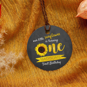 Little Sunflower 1st Birthday Favour Tags