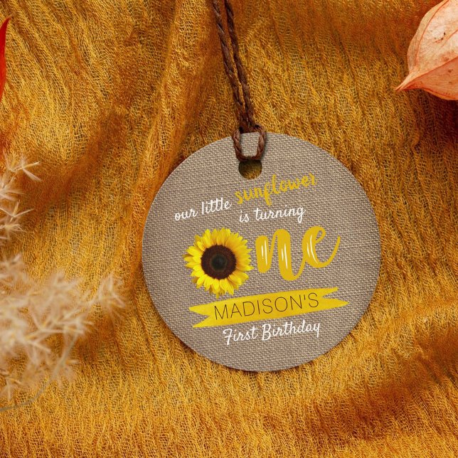 Little Sunflower 1st Birthday Favour Tags (Creator Uploaded)