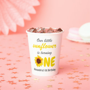 Little Sunflower 1st Birthday Paper Cups