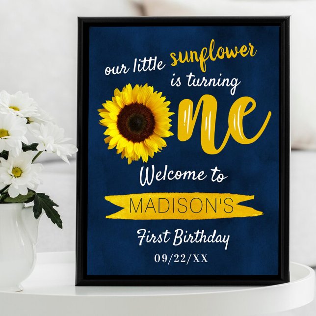 Little Sunflower 1st Birthday Welcome Sign (Creator Uploaded)
