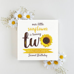 Little Sunflower 2nd Birthday Napkin