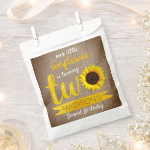 Little Sunflower 2nd Birthday Party Favour Bag