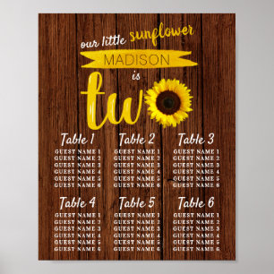 Little Sunflower 2nd Birthday Seating Chart