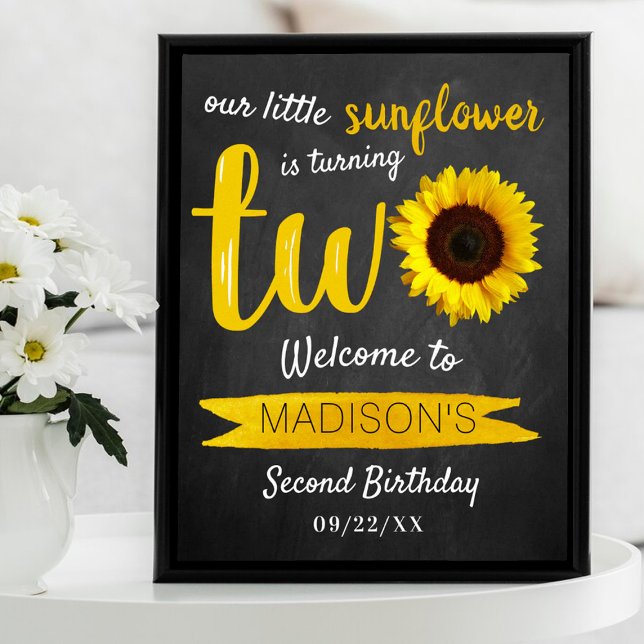 Little Sunflower 2nd Birthday Welcome Sign (Creator Uploaded)