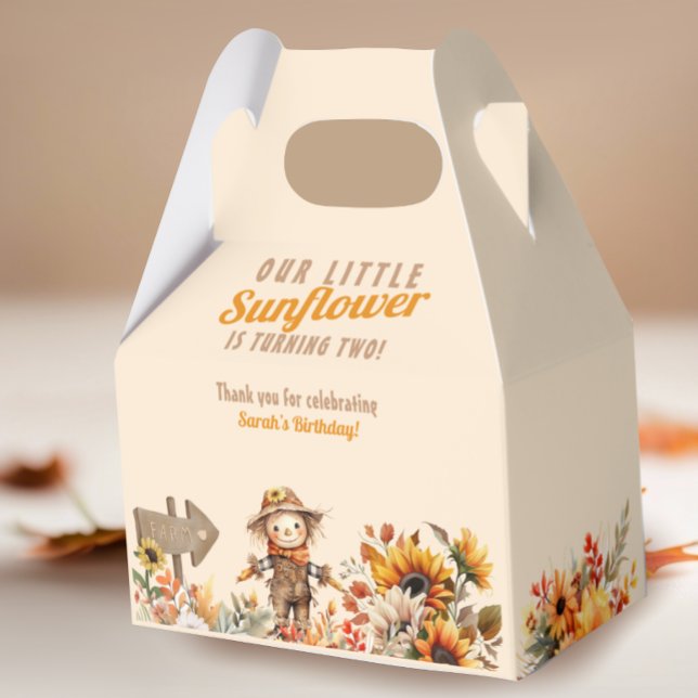 Little Sunflower Fall Birthday Favour Box (Creator Uploaded)