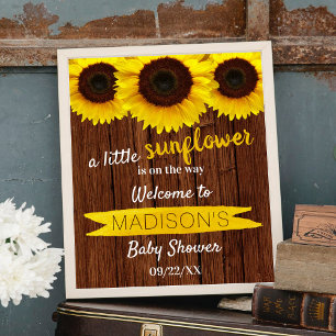 Little Sunflower On The Way! Baby Shower Welcome Poster