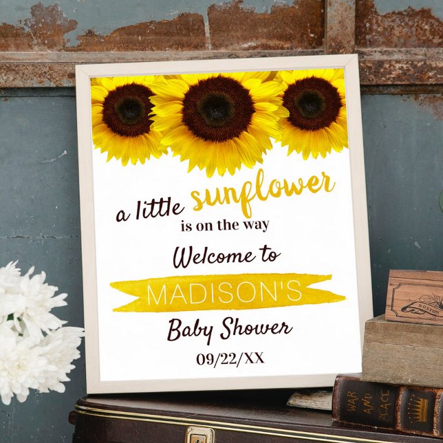 Little Sunflower On The Way! Baby Shower Welcome Poster (Creator Uploaded)