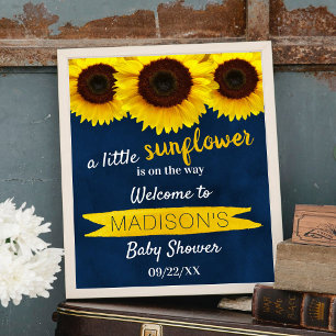 Little Sunflower On The Way! Baby Shower Welcome Poster