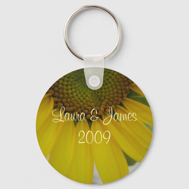 Little Sunflower Wedding Key Ring (Front)