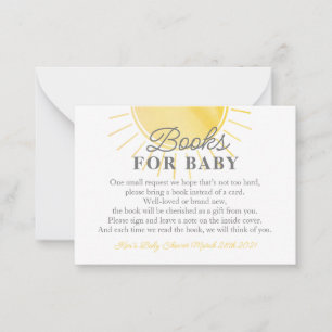 Little Sunshine Baby Shower Books for Baby Card