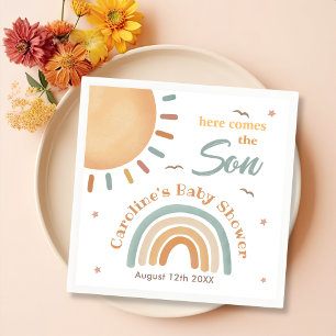 Little Sunshine Baby Shower Here Comes The Son  Napkin