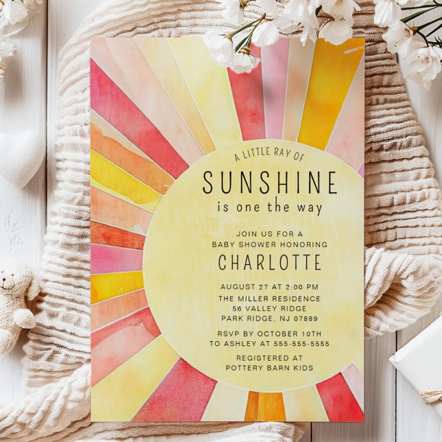  Little Sunshine Baby Shower Invitation (Creator Uploaded)