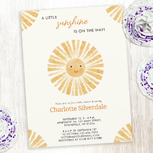 Little Sunshine Baby Shower Invitation Postcard