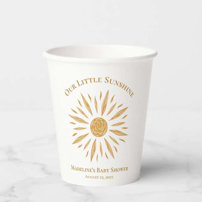 Little Sunshine Baby Shower Paper Cup (Front)