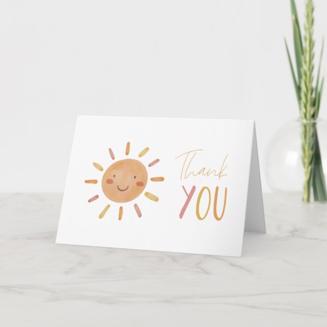 Little Sunshine Birthday Thank You Card (Front)