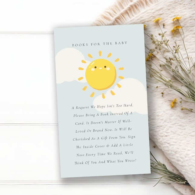 Little Sunshine Blue Books for Baby Shower Enclosure Card (Creator Uploaded)