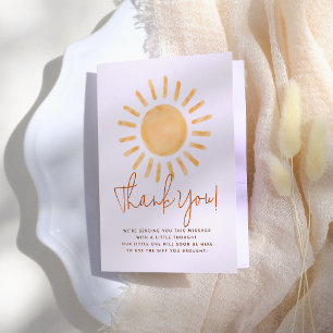 Little Sunshine Boho Gender Neutral Baby Shower Thank You Card