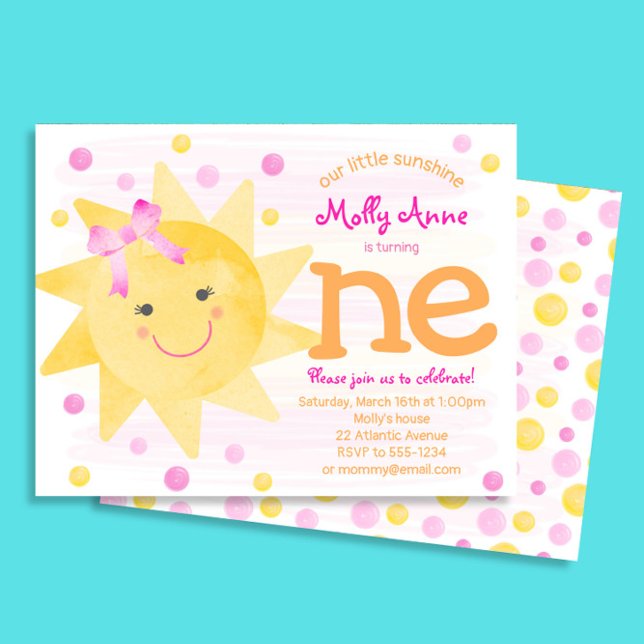 Little Sunshine Budget 1st Birthday Invitation (Creator Uploaded)