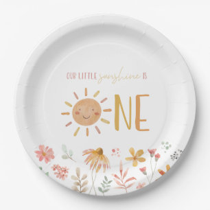 Little Sunshine First Birthday Paper Plate