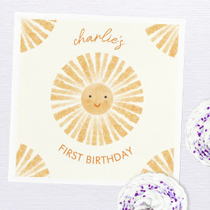 Little Sunshine First Birthday Personalised Napkin