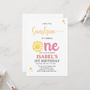Little Sunshine First birthday,Sunshine 1st Birth Invitation