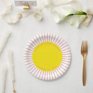 Little Sunshine is on the way Neutral Baby Shower Paper Plate