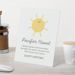 Little Sunshine Pacifier Hunt Baby Shower Game Pedestal Sign