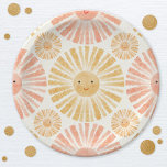 Little Sunshine Pattern Baby Shower Paper Plate<br><div class="desc">A happy yellow watercolor sunshine pattern on a soft cream background for an adorable baby shower.  Original art by Nic Squirrell.</div>