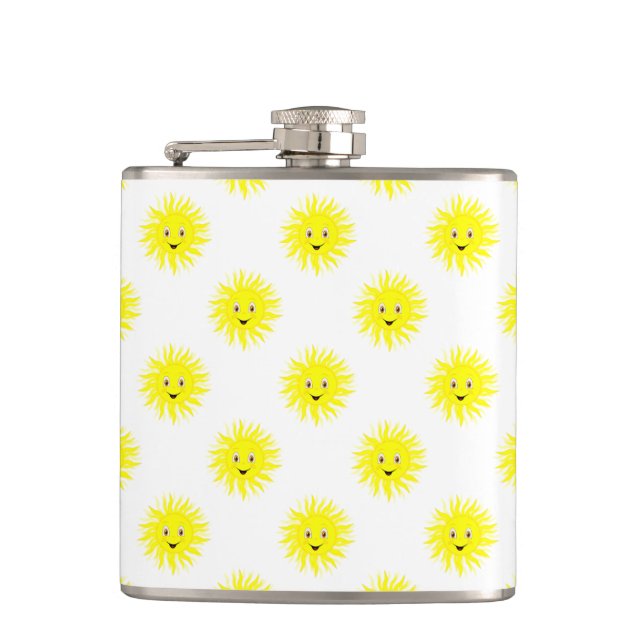 Little Sunshine Pattern Hip Flask (Front)