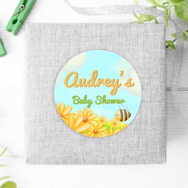 Little Sunshine - Spring Baby Shower Classic Round Sticker (Creator Uploaded)