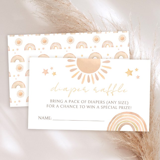 Little sunshine sun baby shower diaper raffle enclosure card (Creator Uploaded)