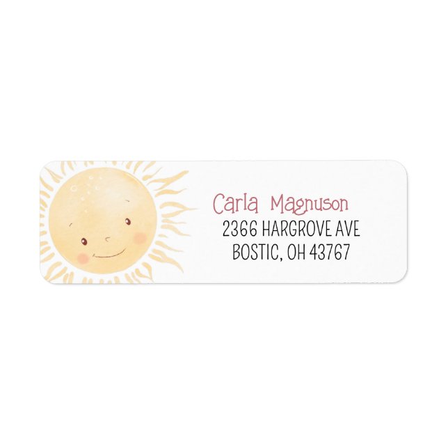 Little Sunshine Theme Return Address Label (Front)