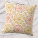 Little Sunshine Watercolor Pattern Cushion<br><div class="desc">A happy orange and yellow watercolor sunshine pattern on a soft cream background.  Original art by Nic Squirrell.</div>