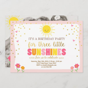 Little sunshines Birthday invitation Joint Party